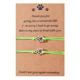 Multicolor Thread Cat Paw Print Hand-knitted Blessing Bracelet Green Rope